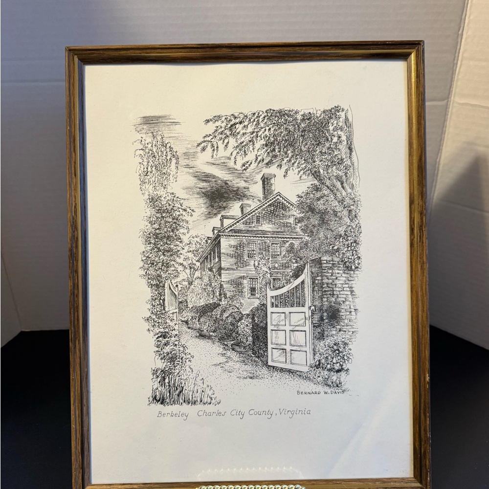 Charming Home Scene Art Print with Wooden Frame